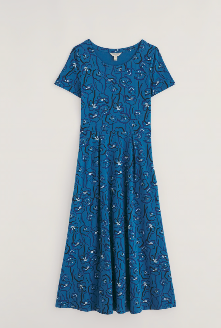 Veronica Dress-Poppy Stems Sailboats