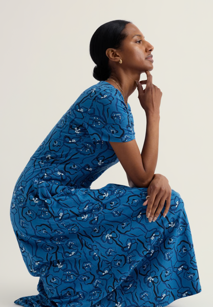 Veronica Dress-Poppy Stems Sailboats
