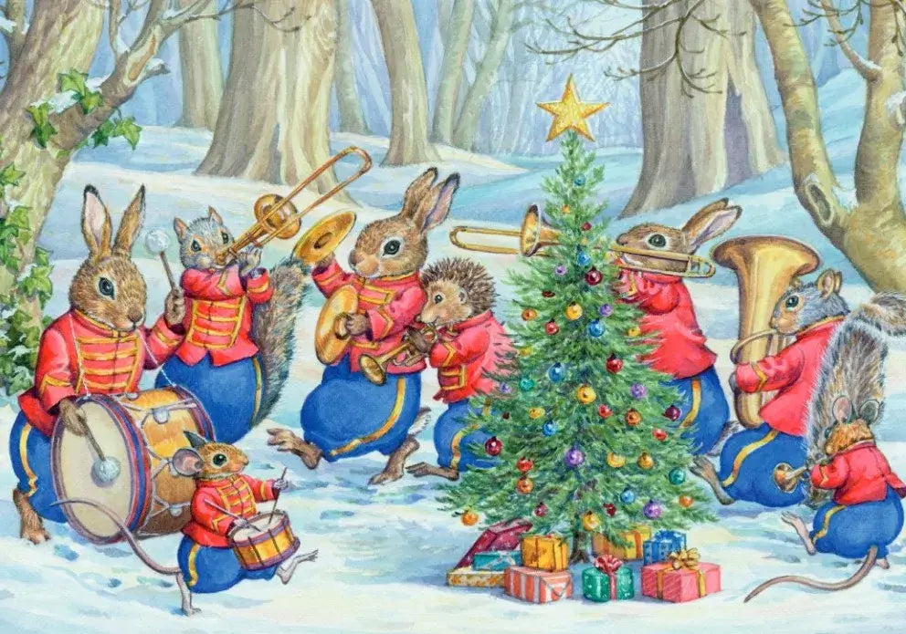 Wenskaart Kerst Konijntjes