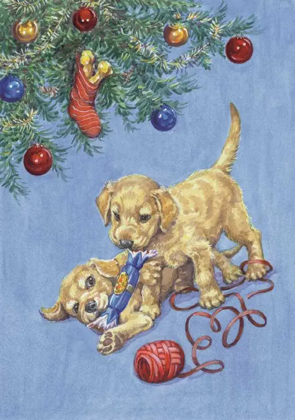 Wenskaart Kerst hondjes
