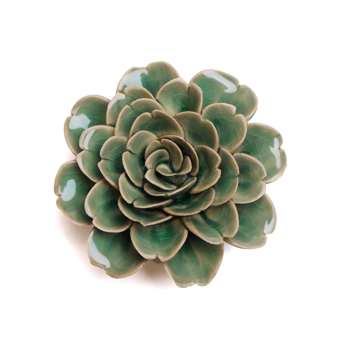 Wedding Boho Ceramic Flower Wall Decor Green Rose - SoMuch Fashion