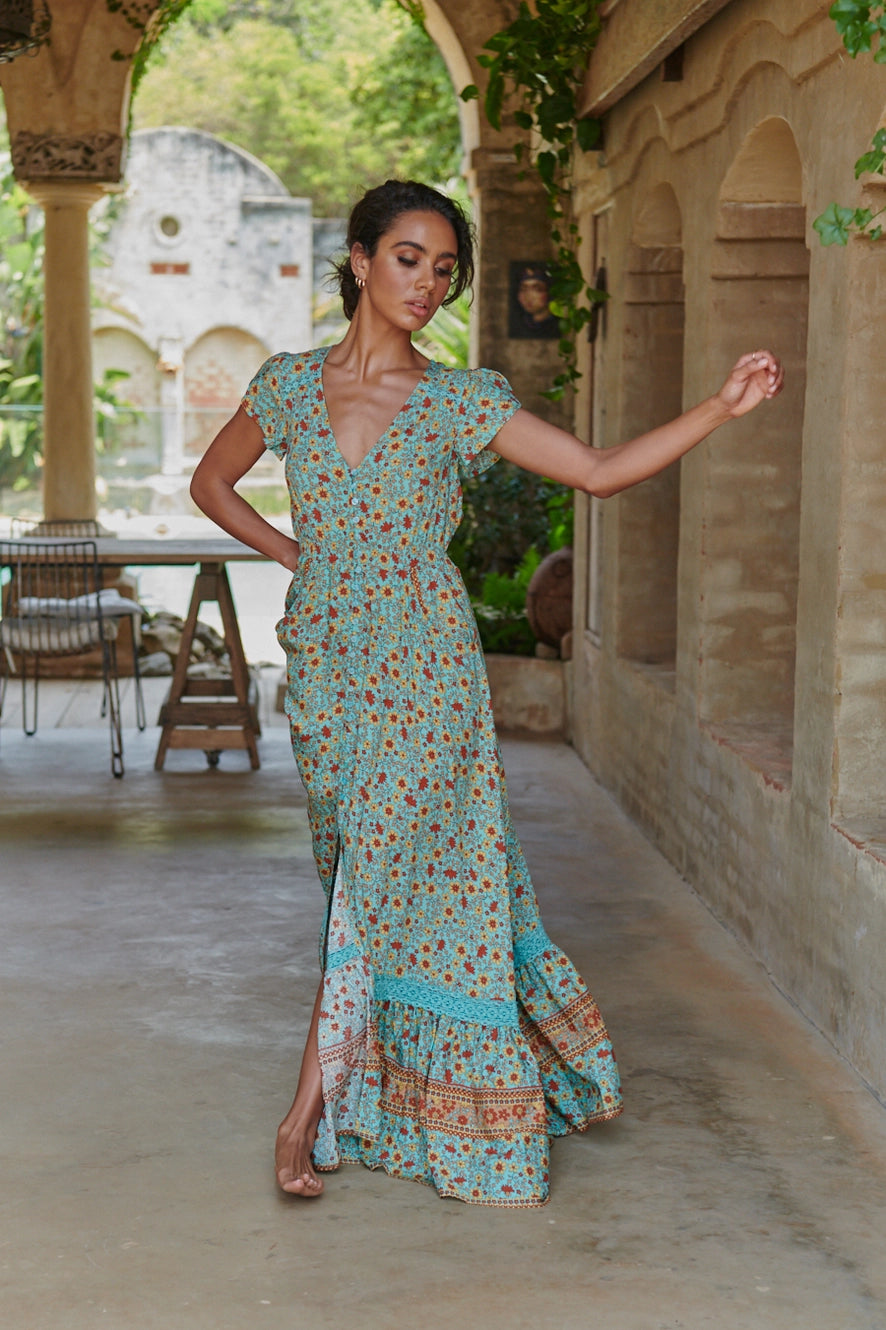 SYNERGY PRINT CARMEN MAXI DRESS