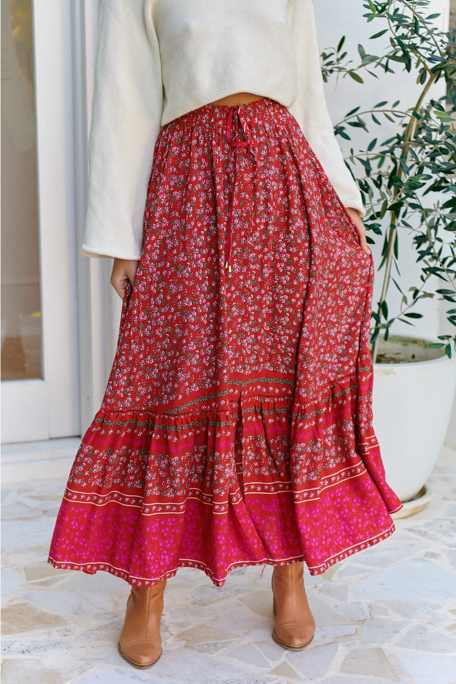 Hibiscus Print Daphne Skirt
