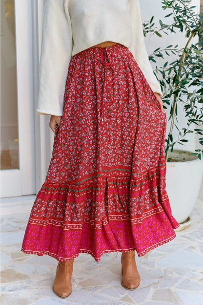 Hibiscus Print Daphne Skirt