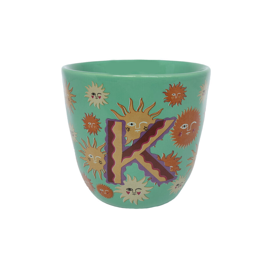 Leuke groene mok met letter K 