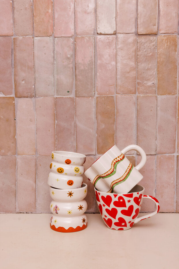 All the Luck in the World Mug With Red Hearts