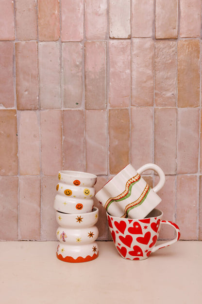 All the Luck in the World Mug With Red Hearts