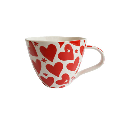 All the Luck in the World Mug With Red Hearts