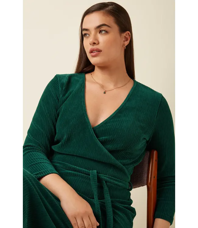 Anja Dress Rina Rib  Dragonfly Green