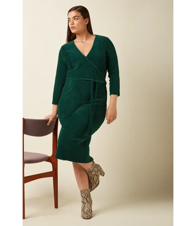 Anja Dress Rina Rib  Dragonfly Green