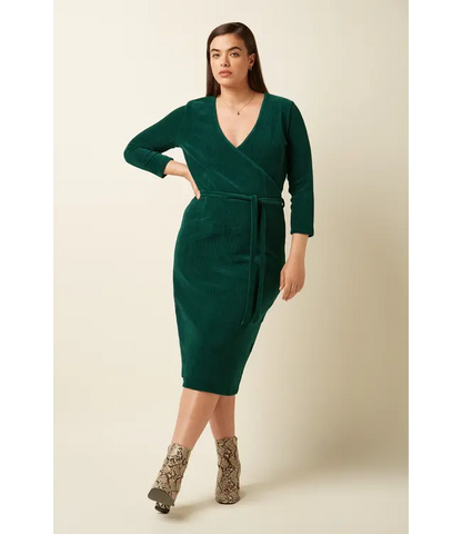 Anja Dress Rina Rib  Dragonfly Green