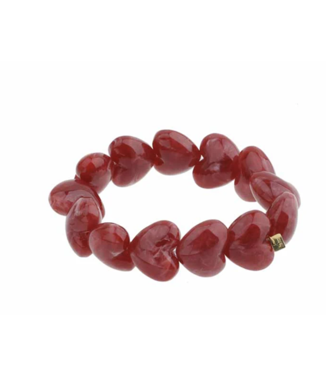 Armband Bordeaux hartjes