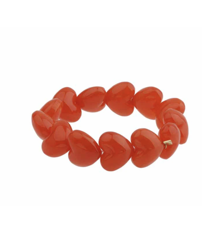 Armband oranje hartjes