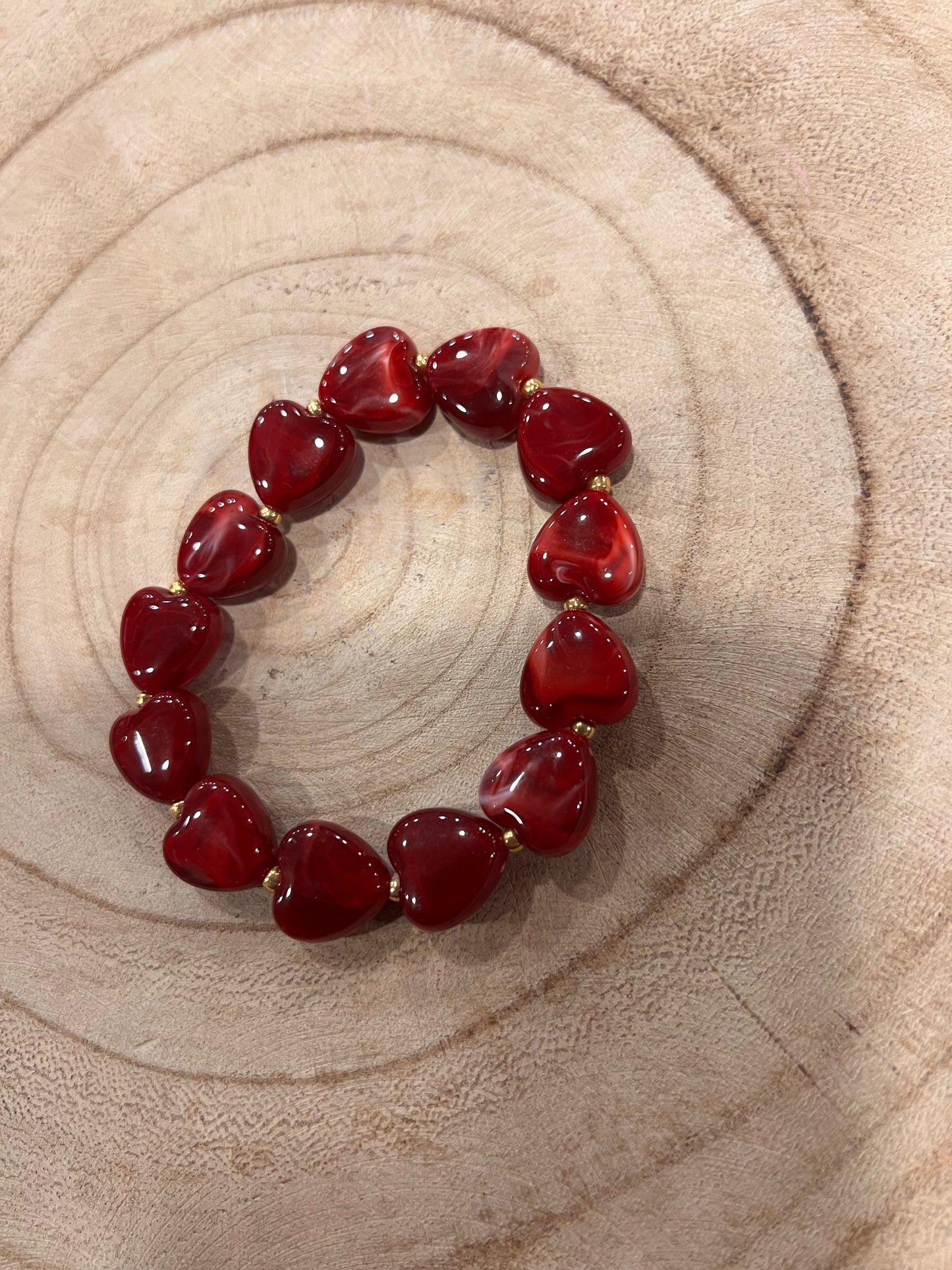 Armbandje kraal hartjes