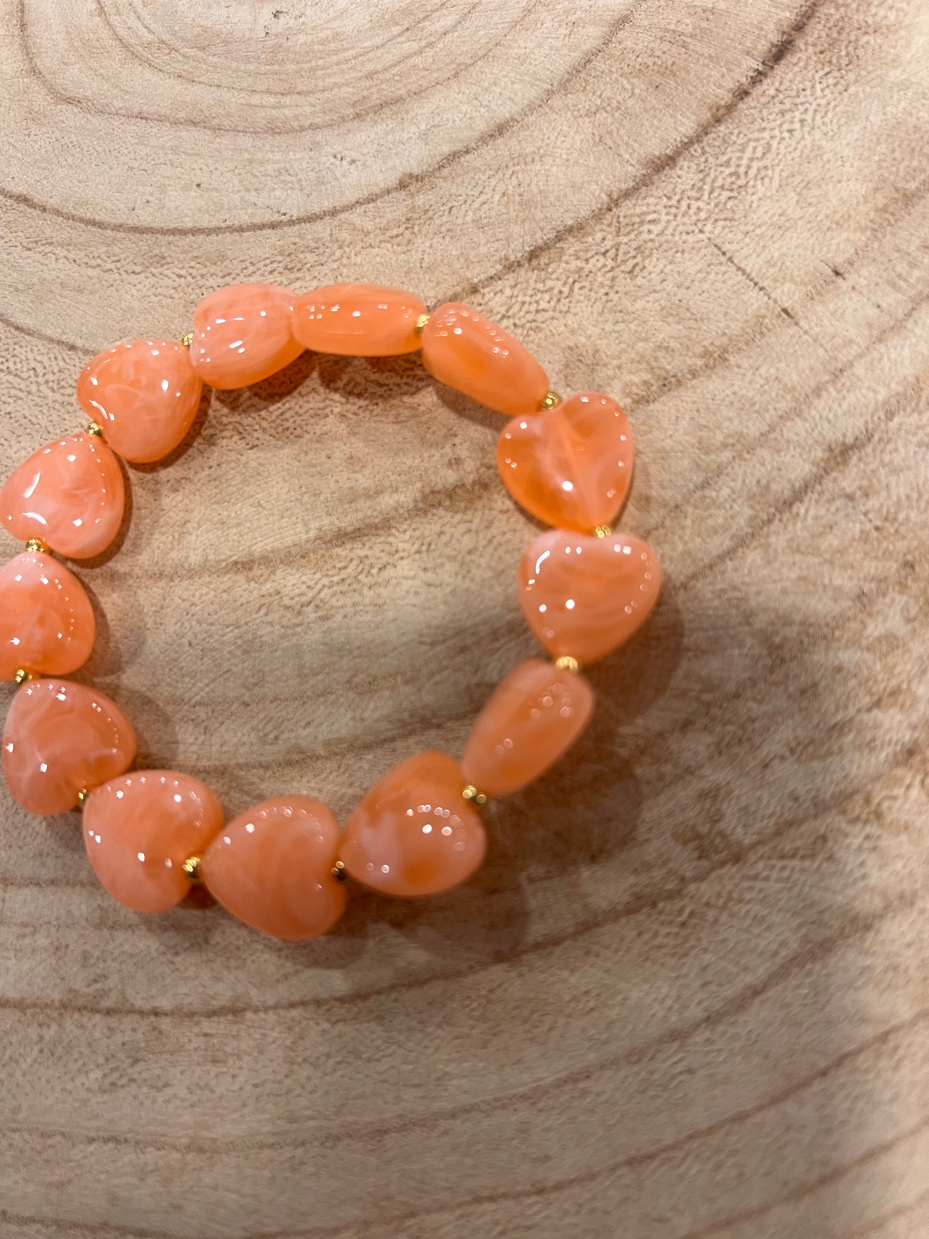 Armbandje kraal hartjes