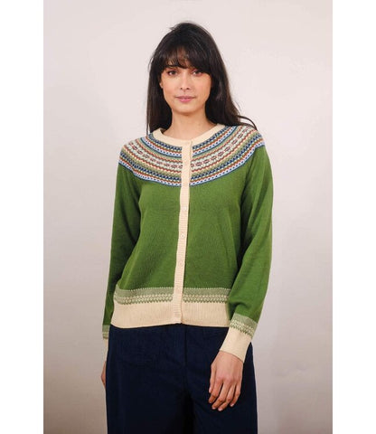 Basic Cardigan Fairisle Green
