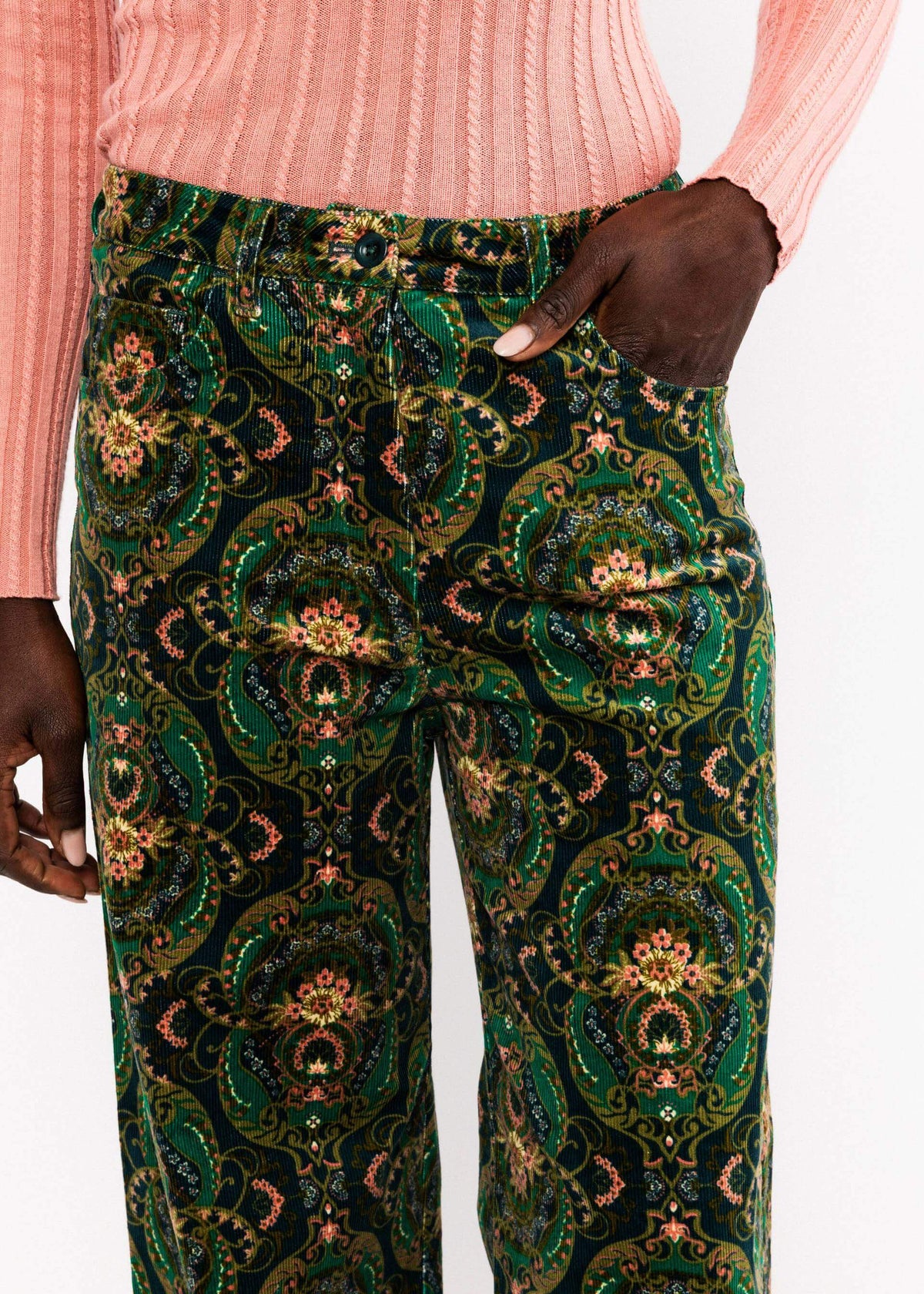 Corduroy Pants High Waist Marlotte - SoMuch Fashion