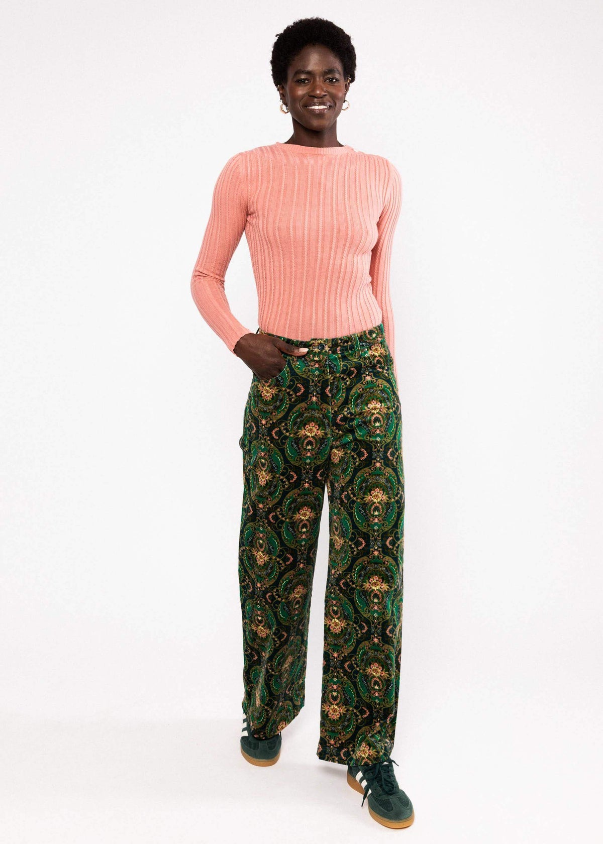 Corduroy Pants High Waist Marlotte - SoMuch Fashion