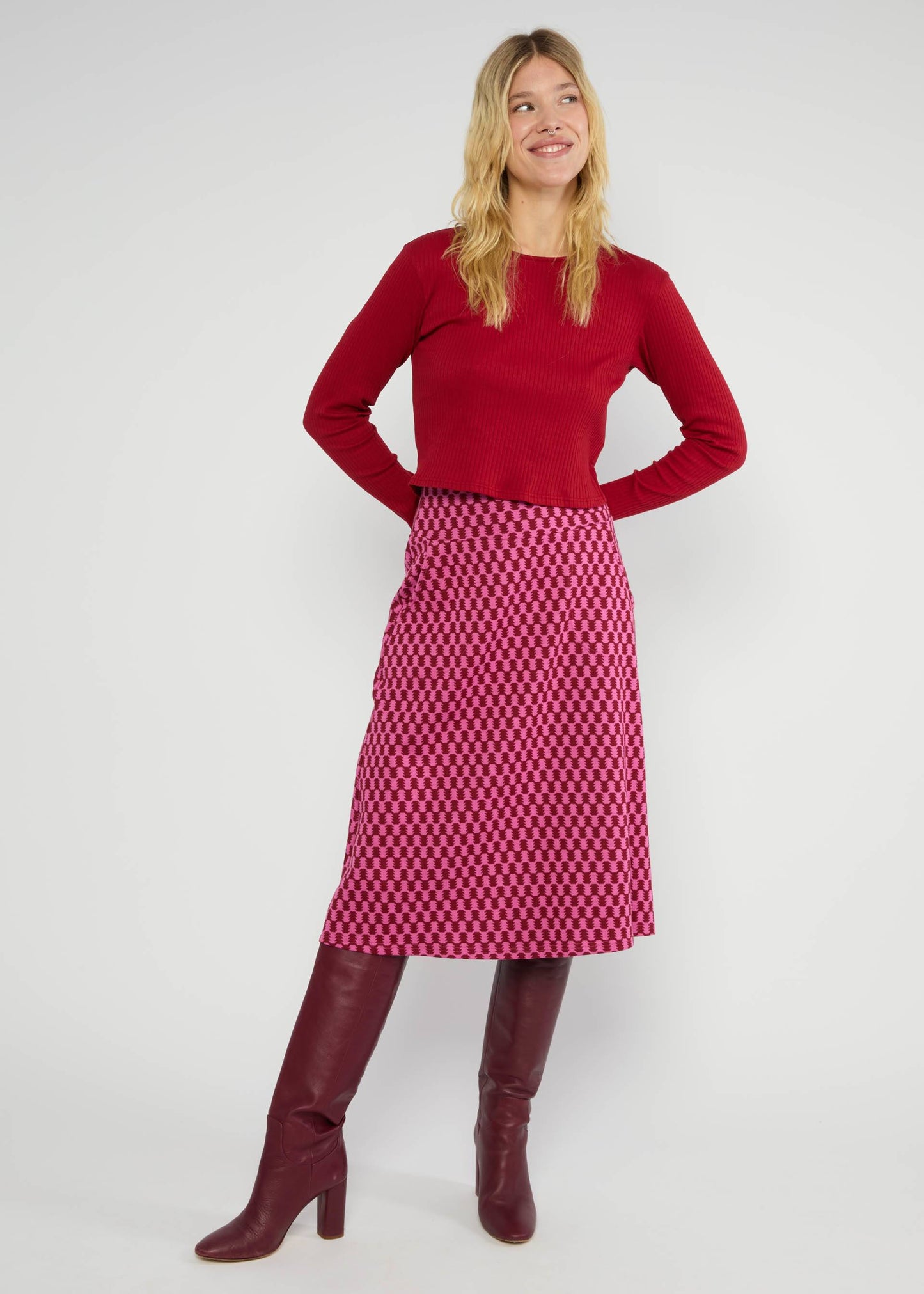 Midirock Relax and Revel pink urban check