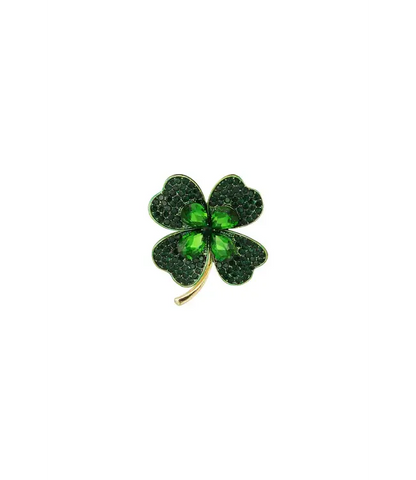 Broche klavertje groen