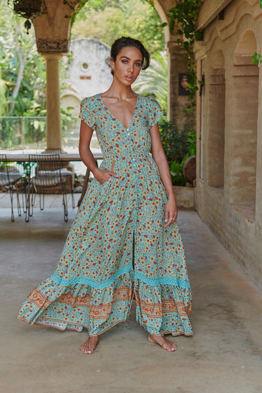 SYNERGY PRINT CARMEN MAXI DRESS