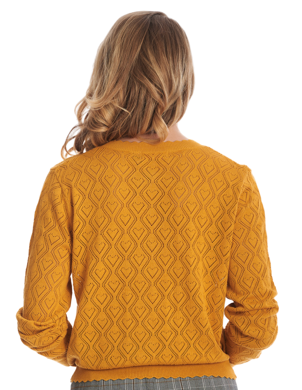 Cardigan Heart Mustard