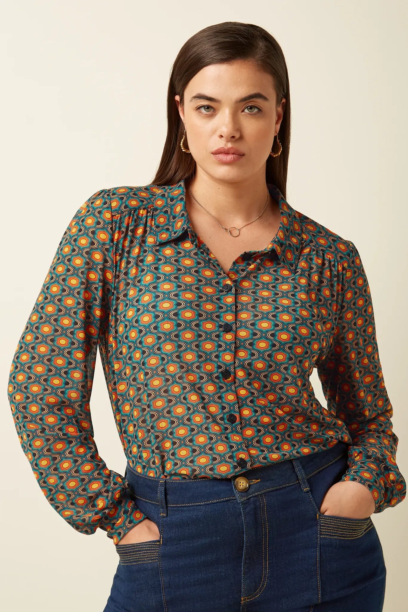 Carina Blouse Duper Mesh  Multi Color