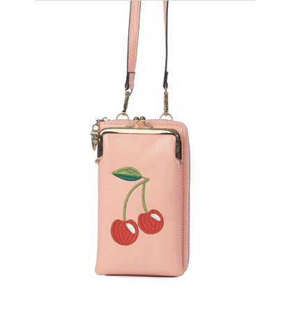 CHERRY PIE CROSS BODY PHONE BAG Pink