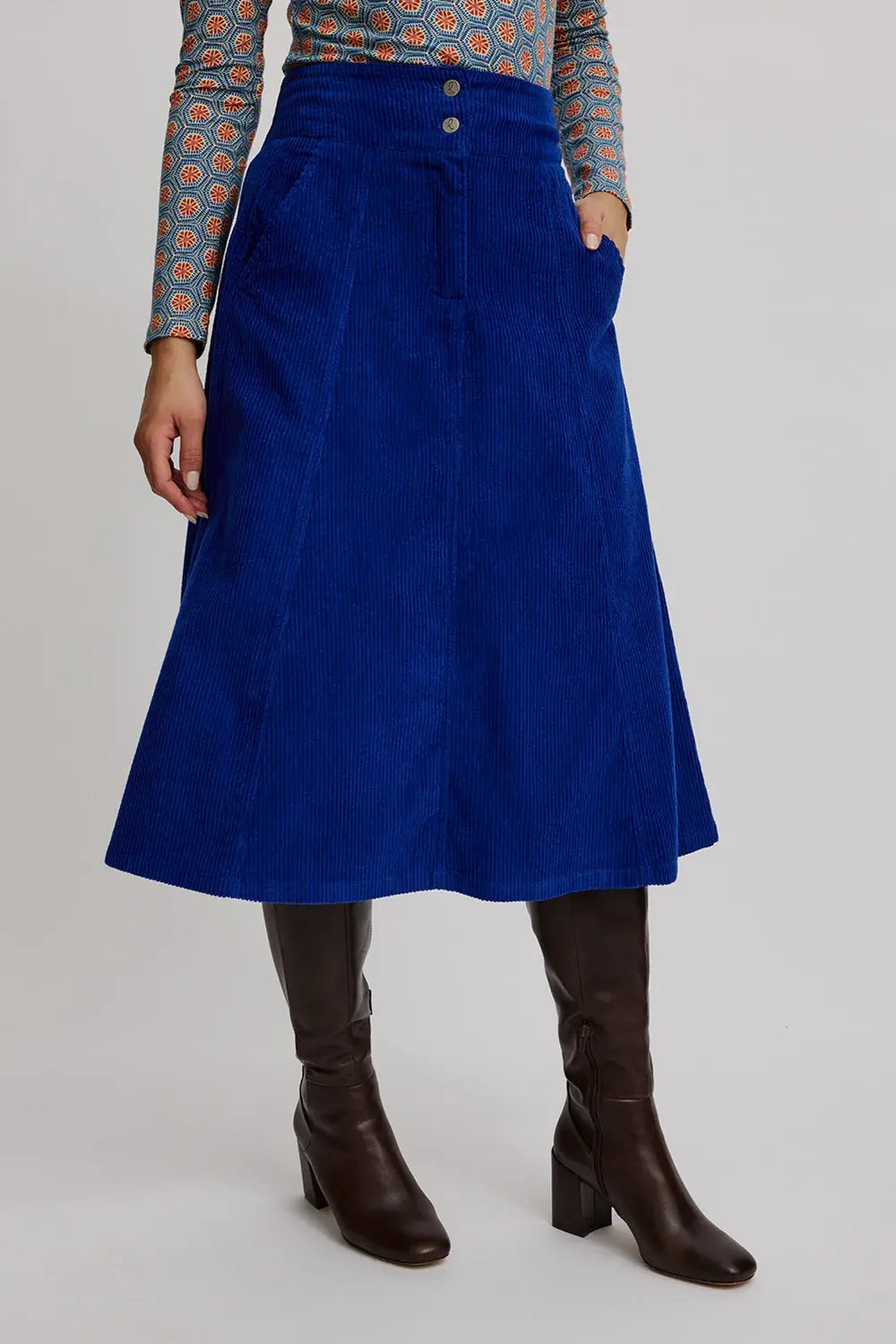 Corduroy skirt made from organic cotton  Ink