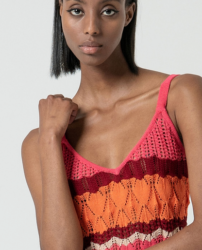 Crochet Strap Top Multi
