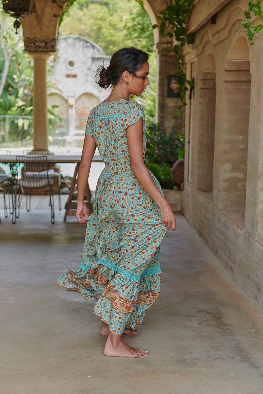 SYNERGY PRINT CARMEN MAXI DRESS