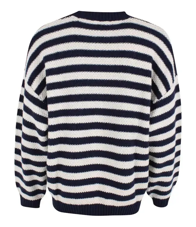 Daneva Wool Sweater  Dk Navy/Lt Beige