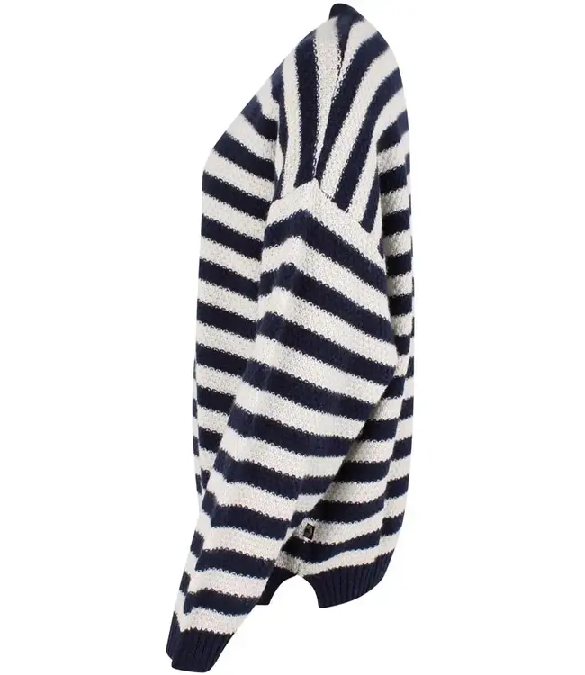 Daneva Wool Sweater  Dk Navy/Lt Beige