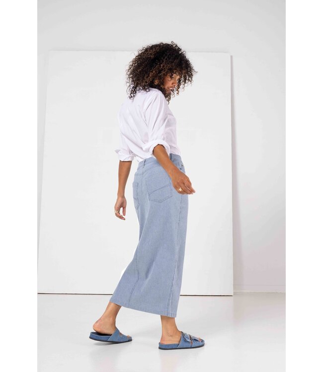 Emmy Long Skirt Denim Stripe