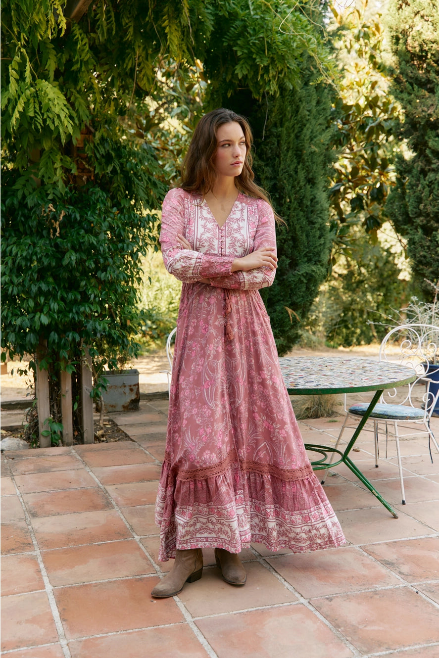ANGELINA PRINT SABRINA MAXI Dress