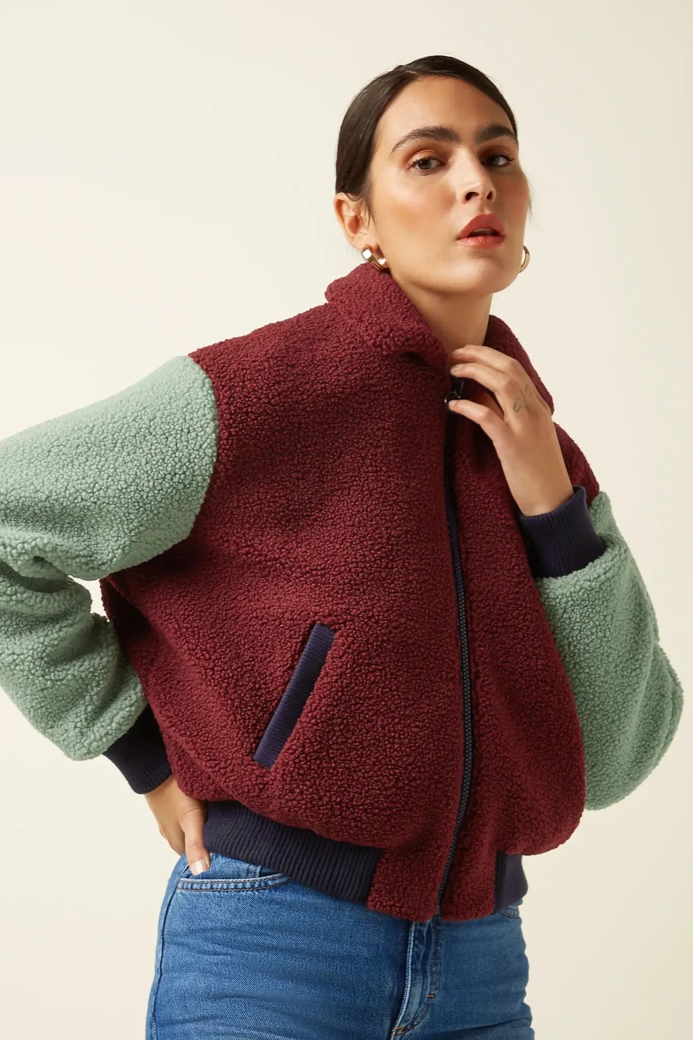 Fay jacket Teddy  Beet Red