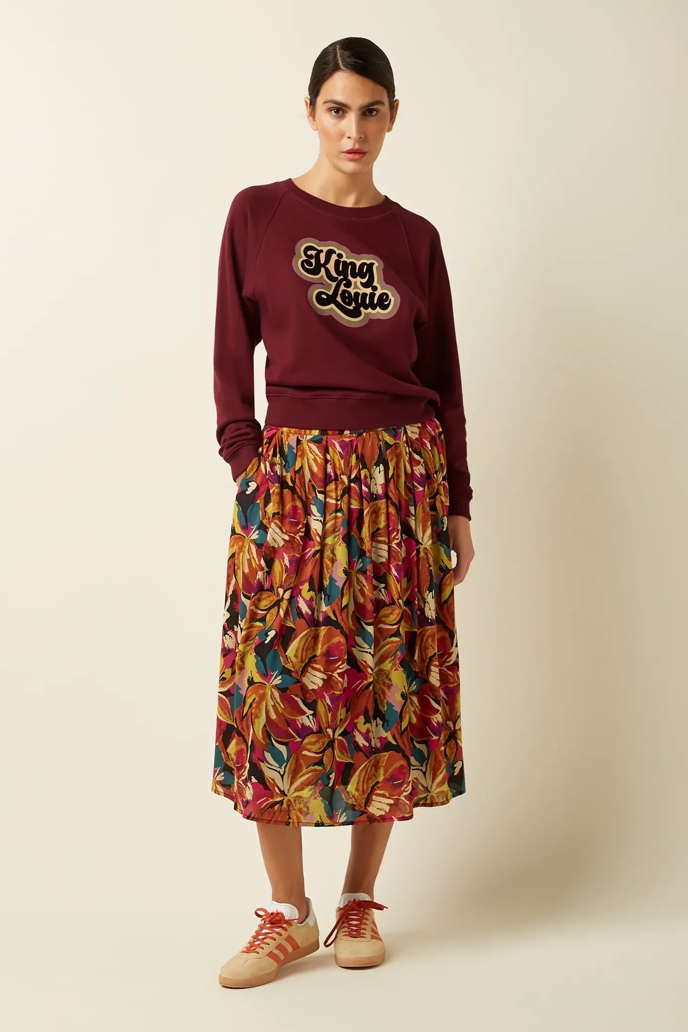 Febe Sweater Peachy  Cabernet Red
