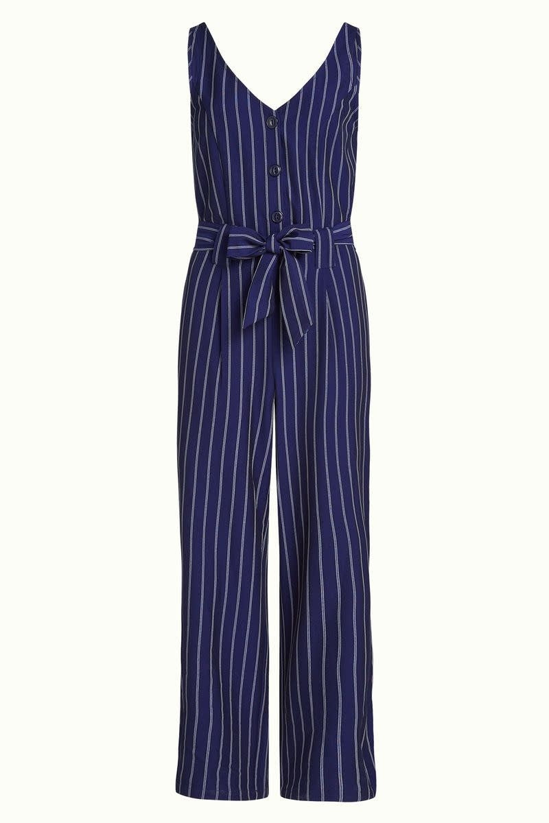 Fiona Jumpsuit Pinstripe  Nuit Blue