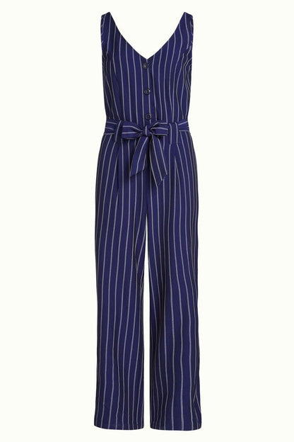 Fiona Jumpsuit Pinstripe  Nuit Blue