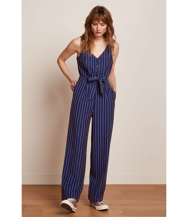 Fiona Jumpsuit Pinstripe  Nuit Blue