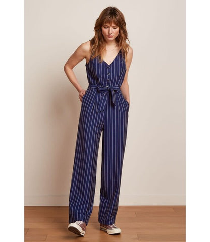 Fiona Jumpsuit Pinstripe  Nuit Blue