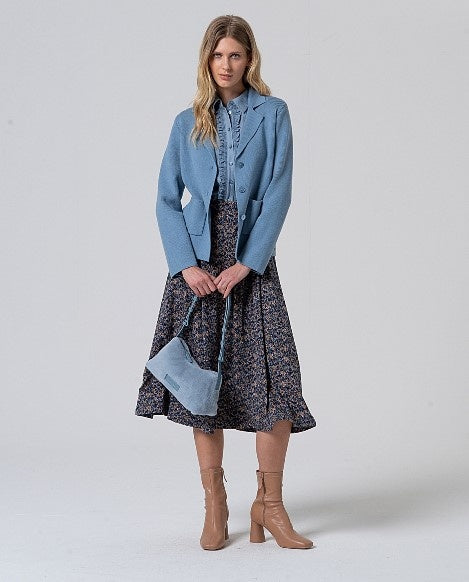 Flared Midi Rok Azul