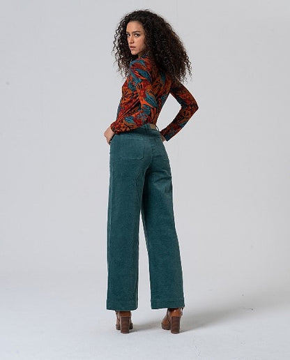 Flared Pants With Patch Pockets  Azul Azero