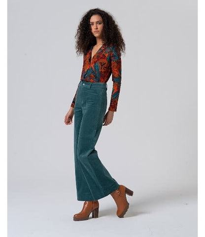 Flared Pants With Patch Pockets  Azul Azero