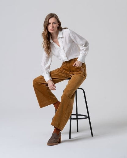 Flared Pants With Pockets   Mustard