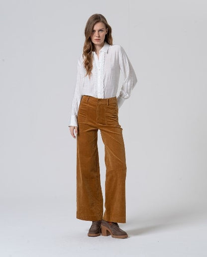 Flared Pants With Pockets   Mustard