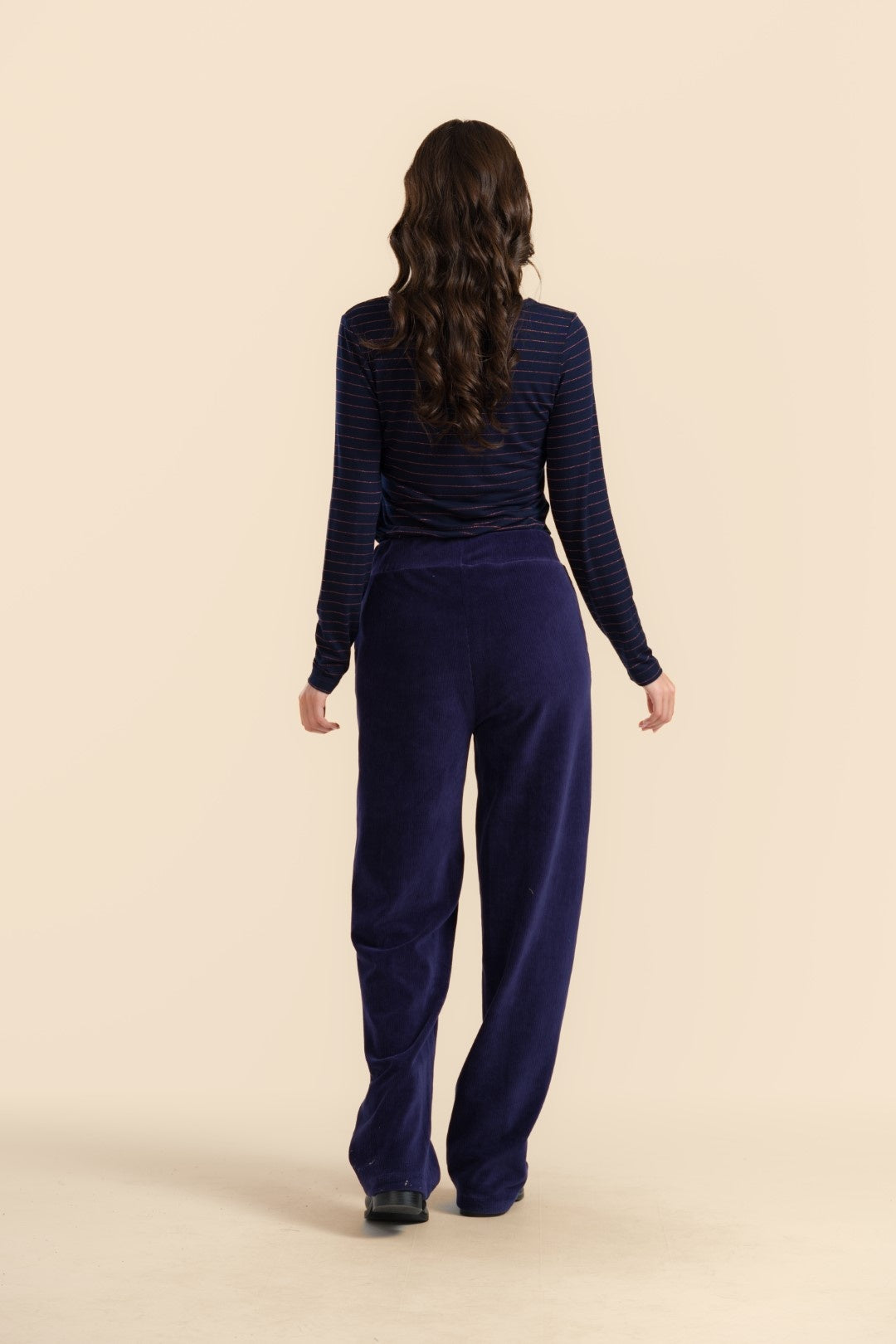 Hailey  Pants Rib Velours  Navy