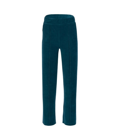 Hailey  Pants Rib Velour  Petrol
