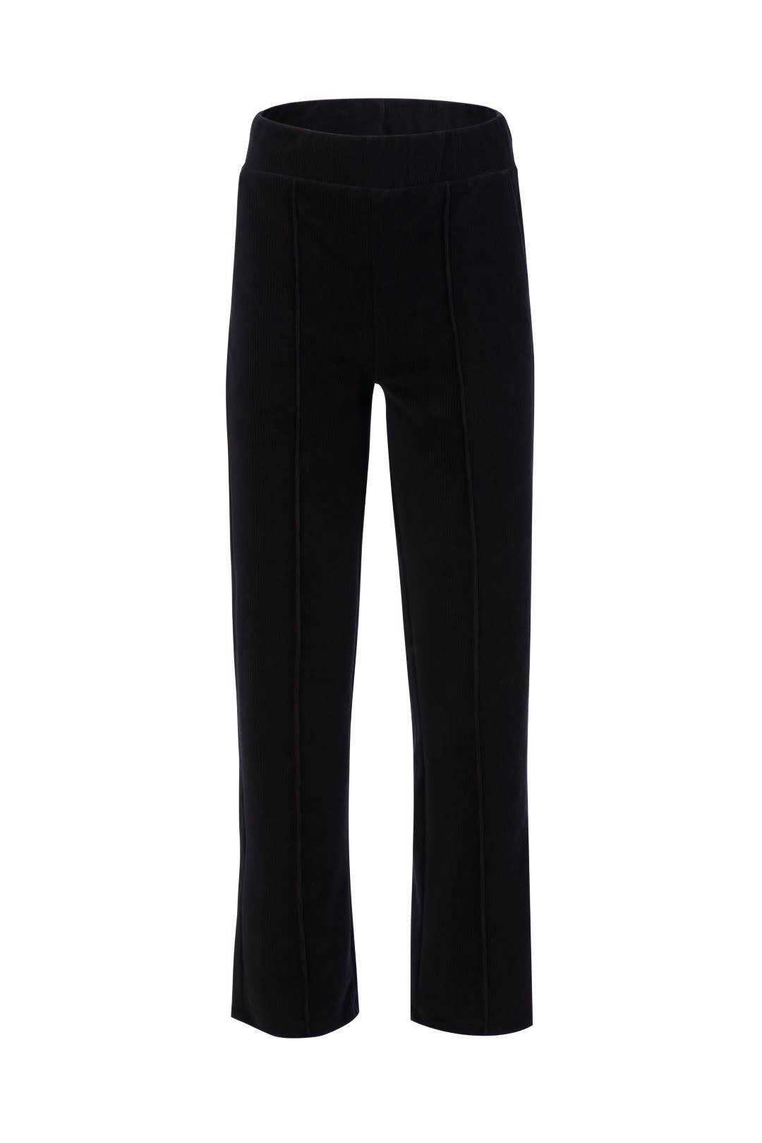 Hailey Pants Rib Velour  Zwart