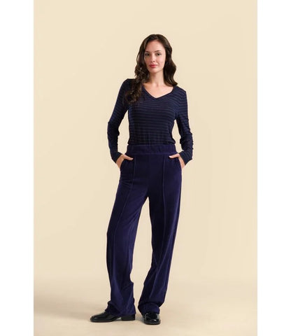 Hailey  Pants Rib Velours  Navy